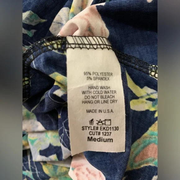 eloges Blue and multi color floral halter toe neck maxi dress Size M NWOT - Picture 5 of 7